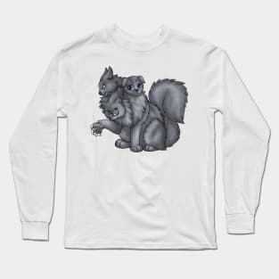 CerPURRus: Blue Long Sleeve T-Shirt